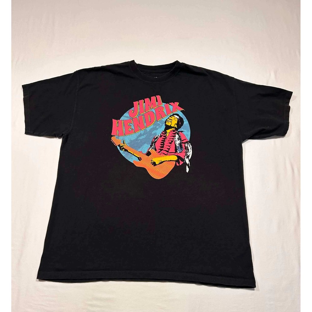 Authentic Jimi Hendrix Graphic T-Shirt Mens‎ XL Black Rock Band Tee 2018 Cotton